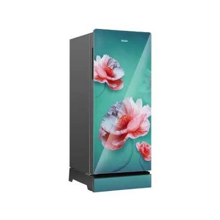Haier 190 L Direct Cool Single Door Refrigerator with Base Drawer 5 Star Flocean Green Glass, HRD-2115PFGGA-N