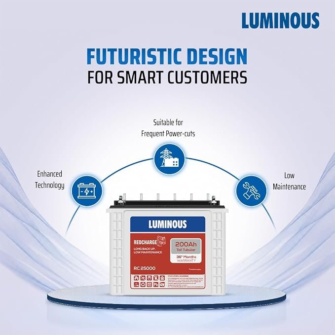 Luminous Red Charge RC 25000 Tall Tubular Inverter Battery