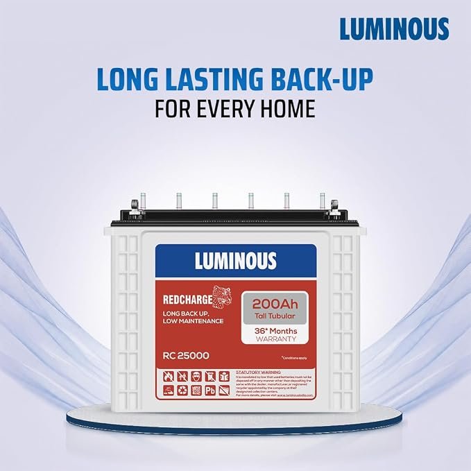 Luminous Red Charge RC 25000 Tall Tubular Inverter Battery