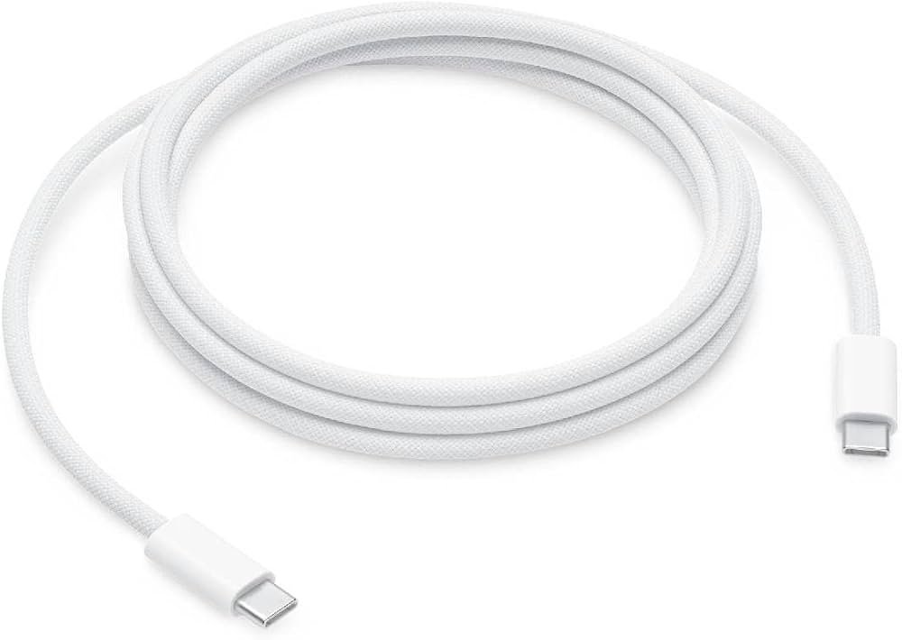 Apple 100 Cm - 1 M Type-C To Type-C Charging Cable Upto 60 W Charging Data Transfer At Usb 2 Rate Compatible With Usb-C Adapters And Iphone 15 Plus Pro And Pro Max Original White