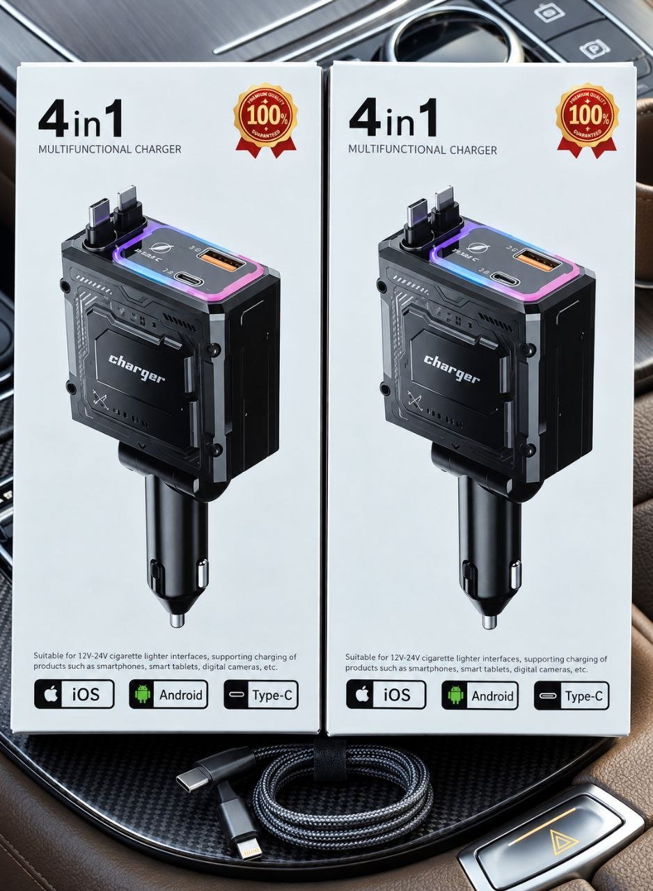4 in 1 Multifunctional Car Charger